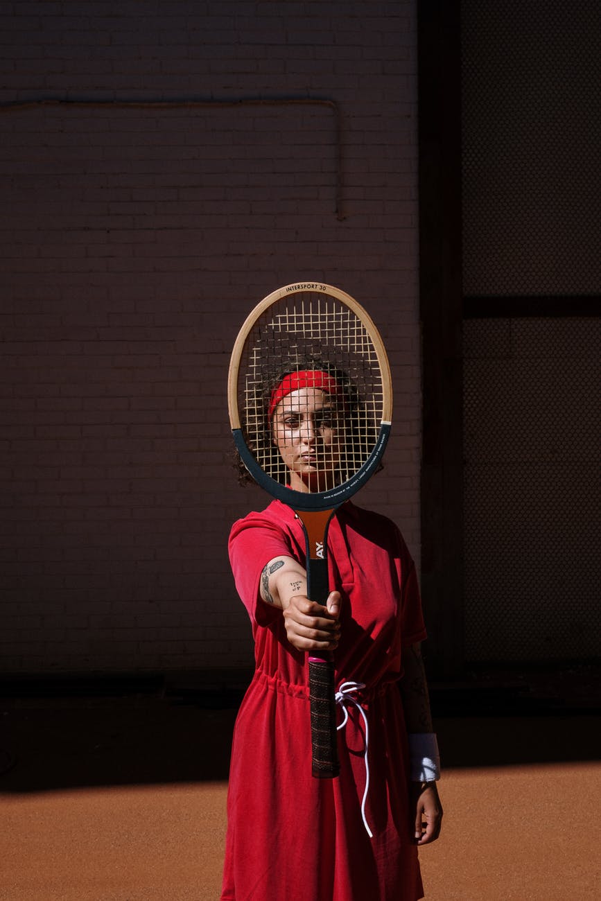 red and white electric fly swatter